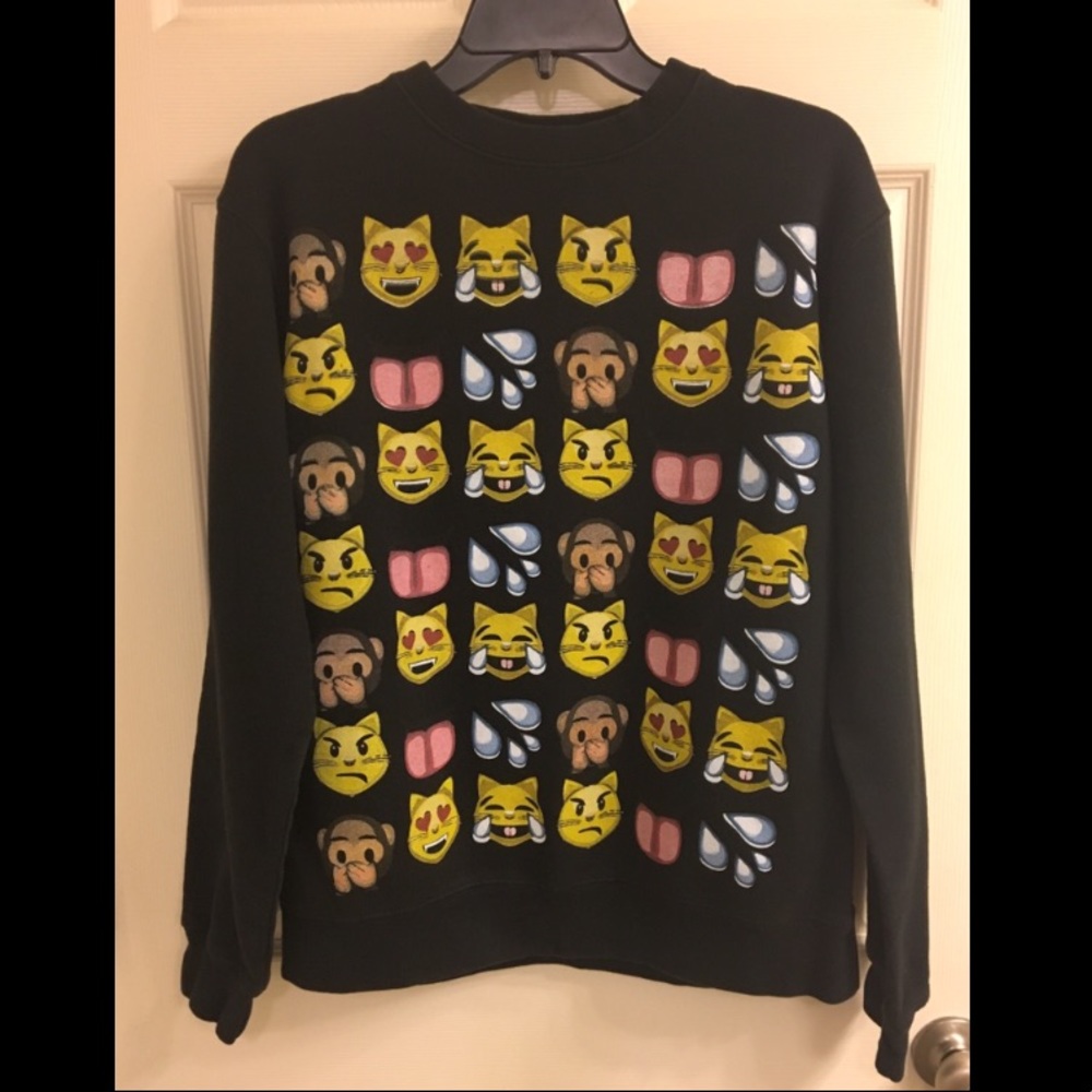 Cat Emoji Unisex Sweatshirt, sz S